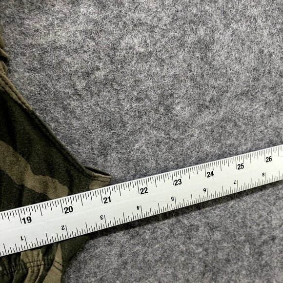 Michael Kors Off Shoulder Top Womens L Short Sleeve Babydoll Army Green Camo - Picture 8 of 8